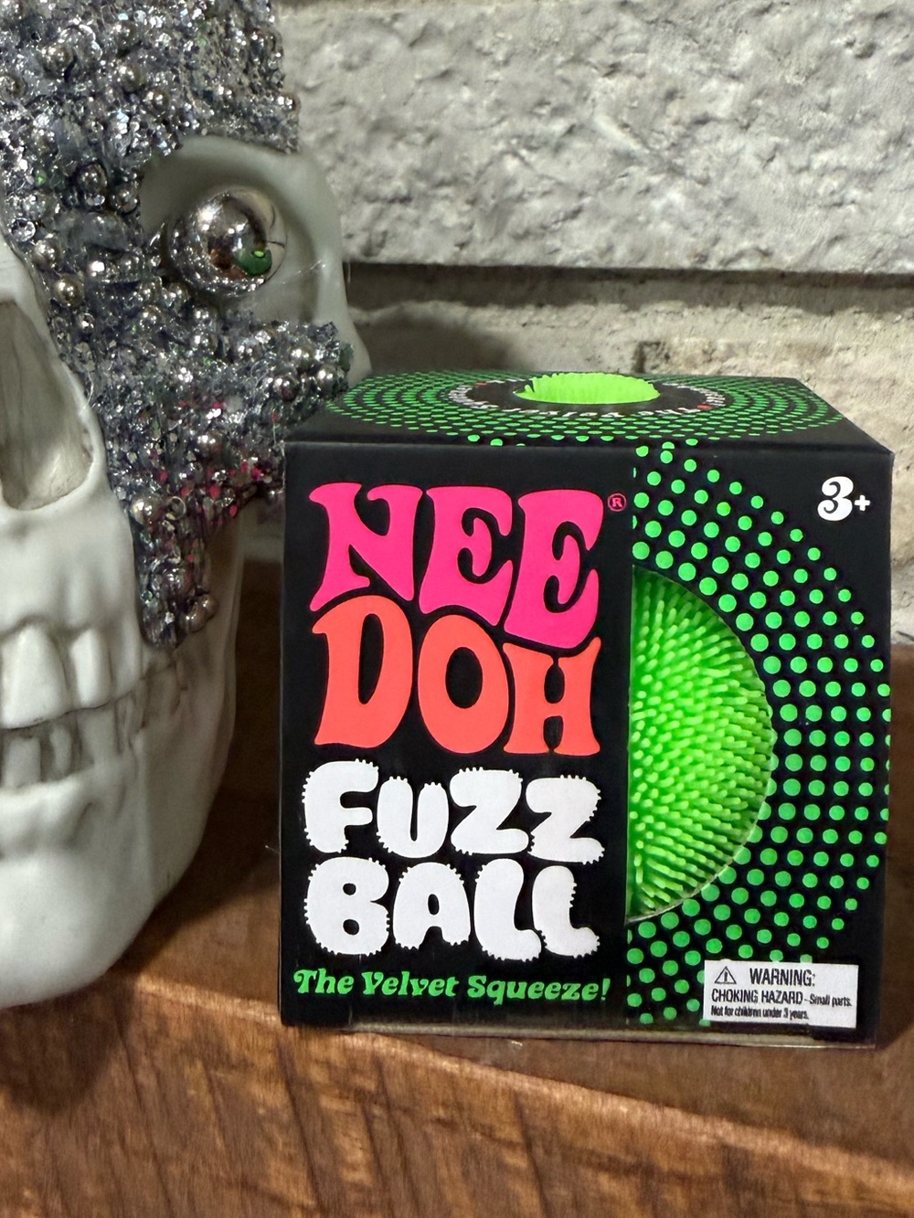 NeeDoh Fuzz Ball Stress Toy - Neon Green